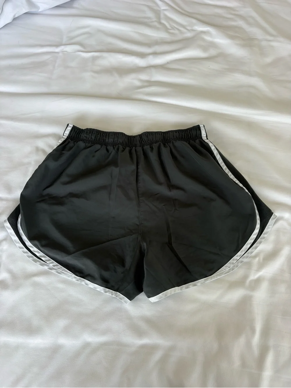 NIKE Women’s Dark Gray Running Shorts with White Trim